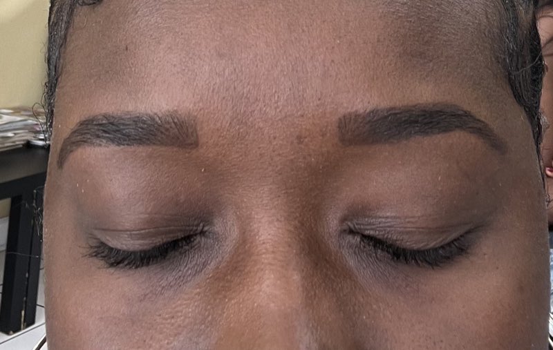 Eyebrow threading result, both brows shaped